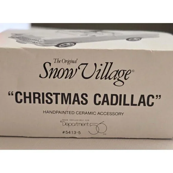 Department 56 Snow Village Christmas Cadillac Handpainted Ceramic Pink Car Decor - Picture 8 of 8